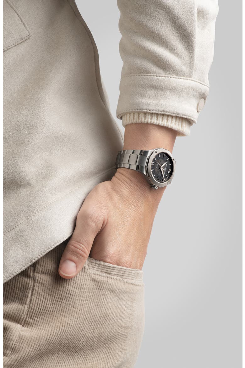 Riviera 10715 Automatic Bracelet Watch, 39mm, Alternate, color, SMOKED GRAY