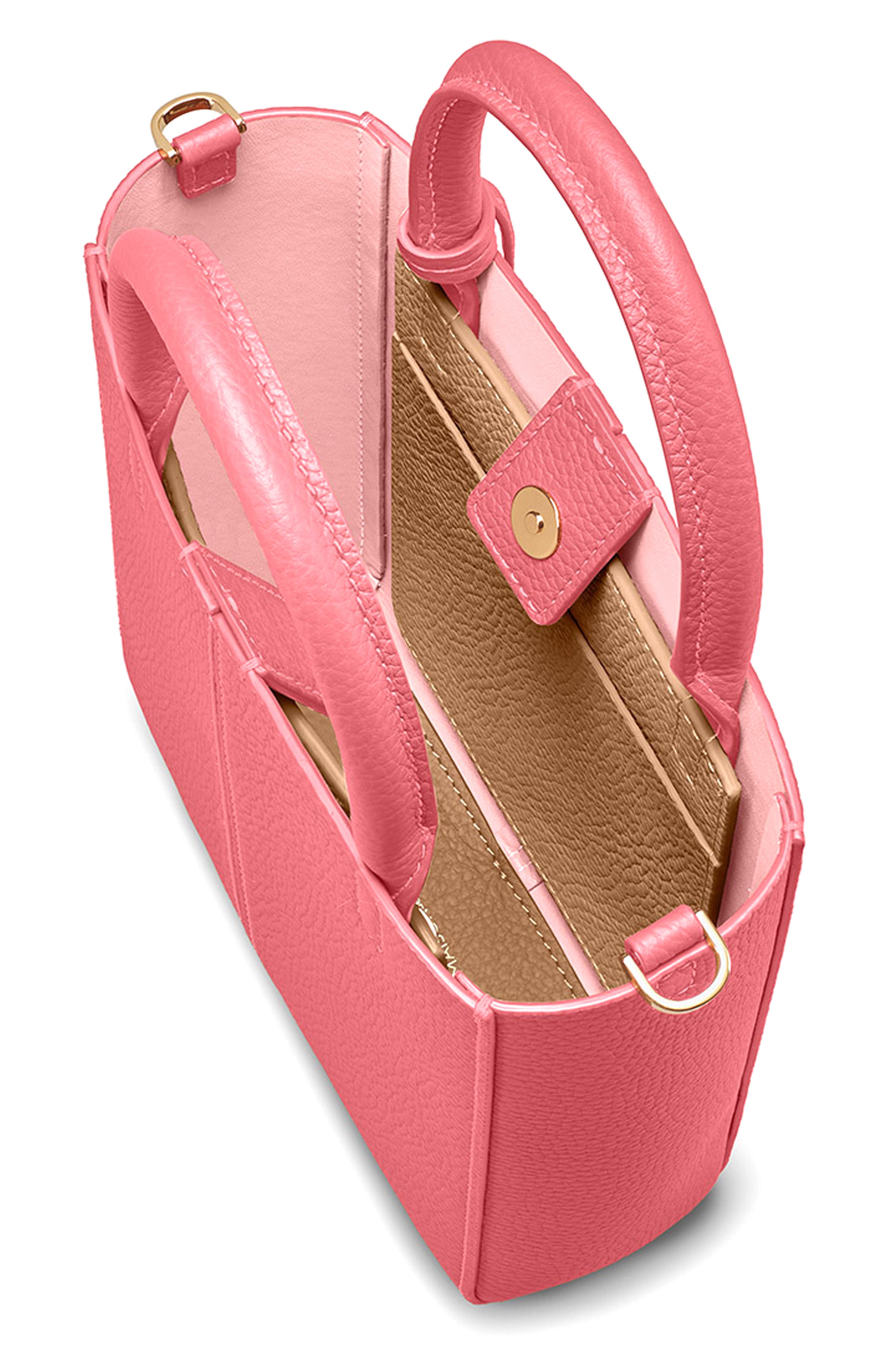 Mini Leather Soft Tote, Alternate, color, Candy Sandstone