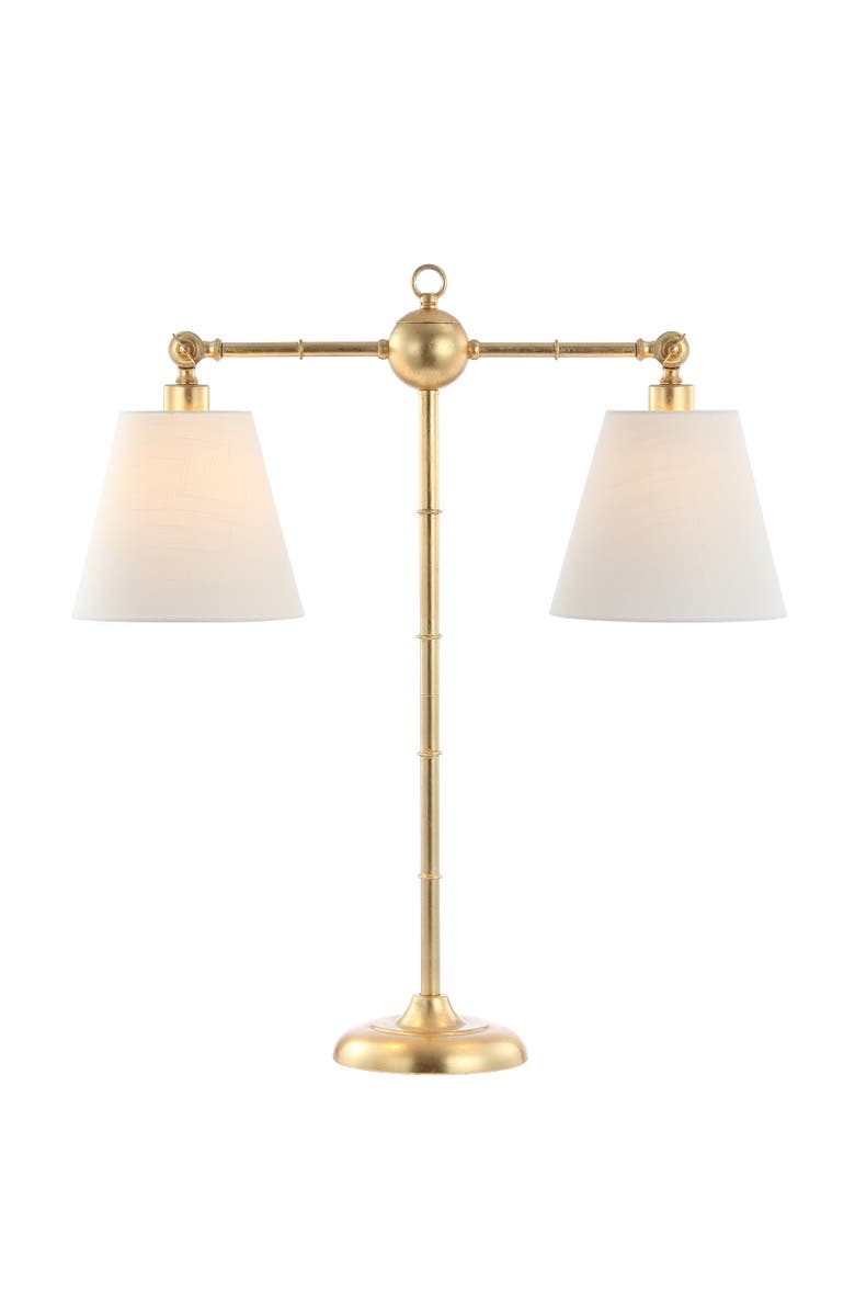 JONATHAN Y Ruth 2-Light Library Metal LED Table Lamp, Main, color,