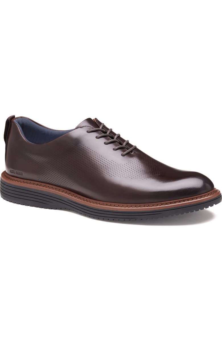 Johnston & Murphy Upton Perforated Plain Toe Oxford, Main, color, Mahogany Full Grain
