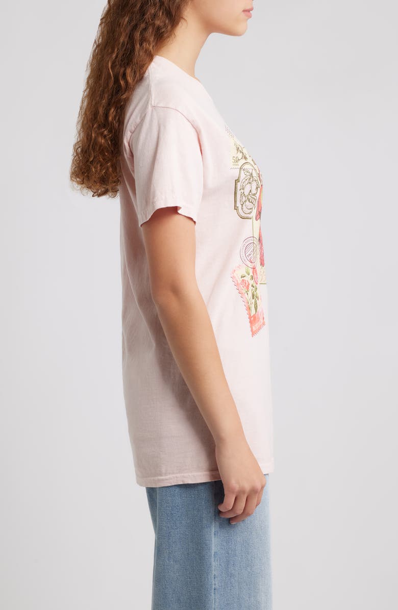 Vinyl Icons Raspberry Stamp Cotton Graphic T-Shirt, Alternate, color, Pink