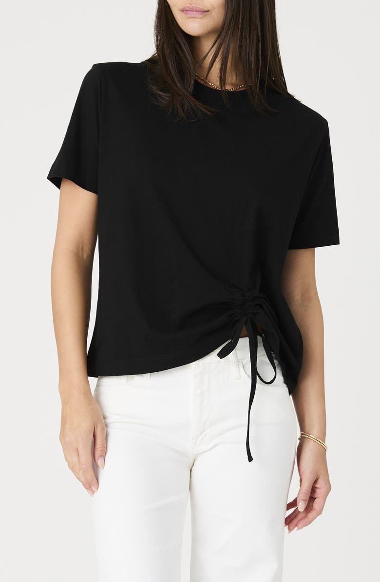 French Connection Rallie Ruched Tie T-Shirt, Main, color, Black