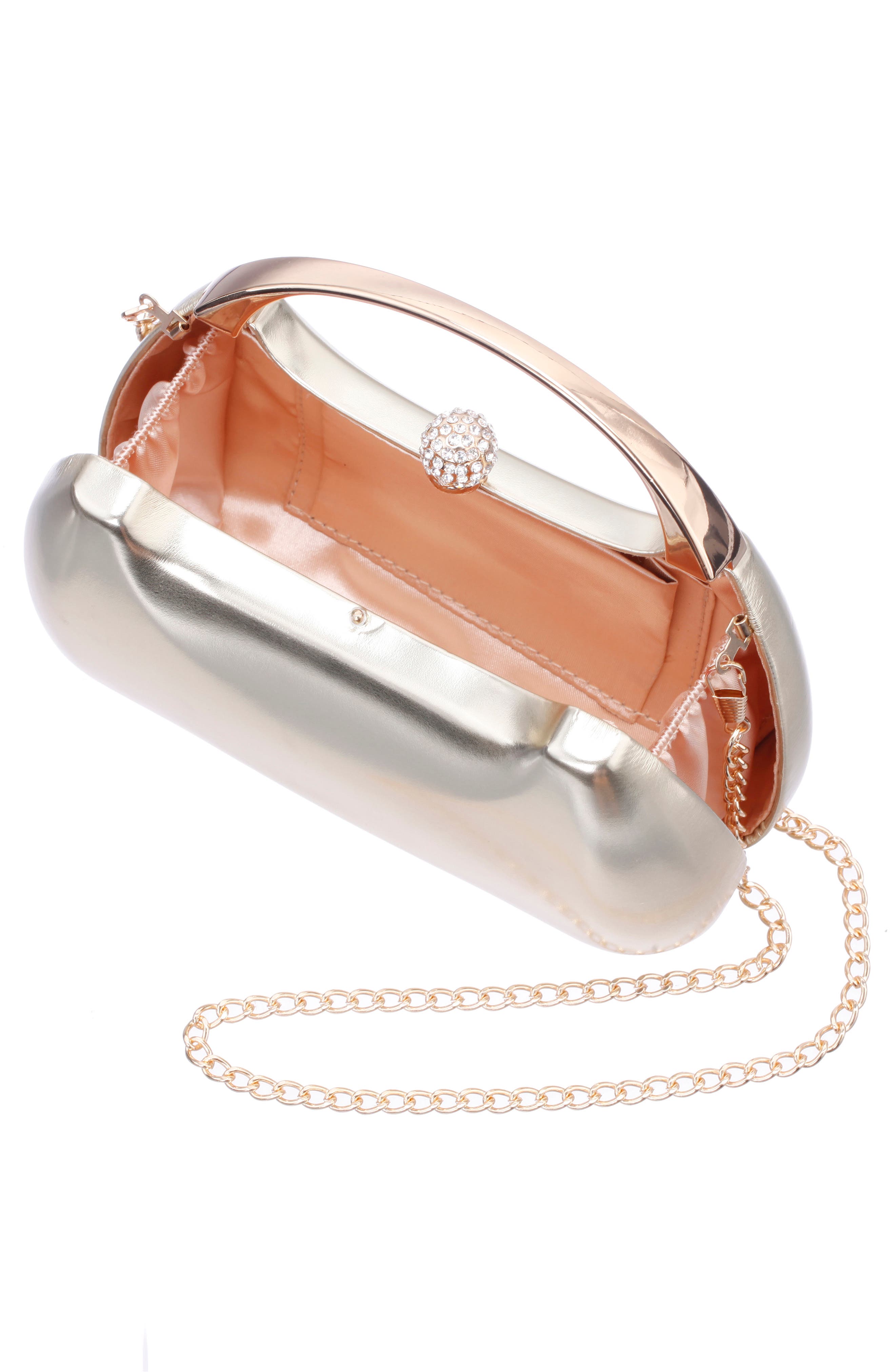 Minaudière Top Handle Bag, Alternate, color, PLATINO