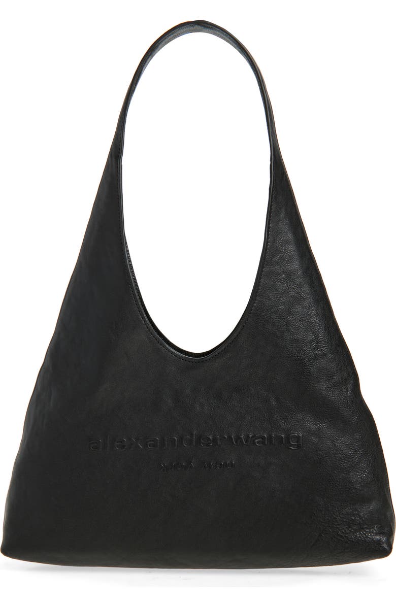 Alexander Wang Small Pike Leather Hobo Bag, Main, color, Black