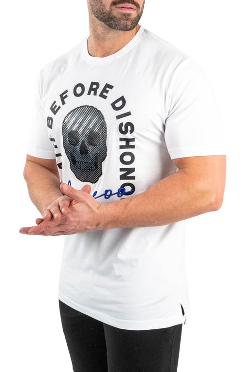 Maceoo Code Of Honor Cotton Graphic T-shirt In White