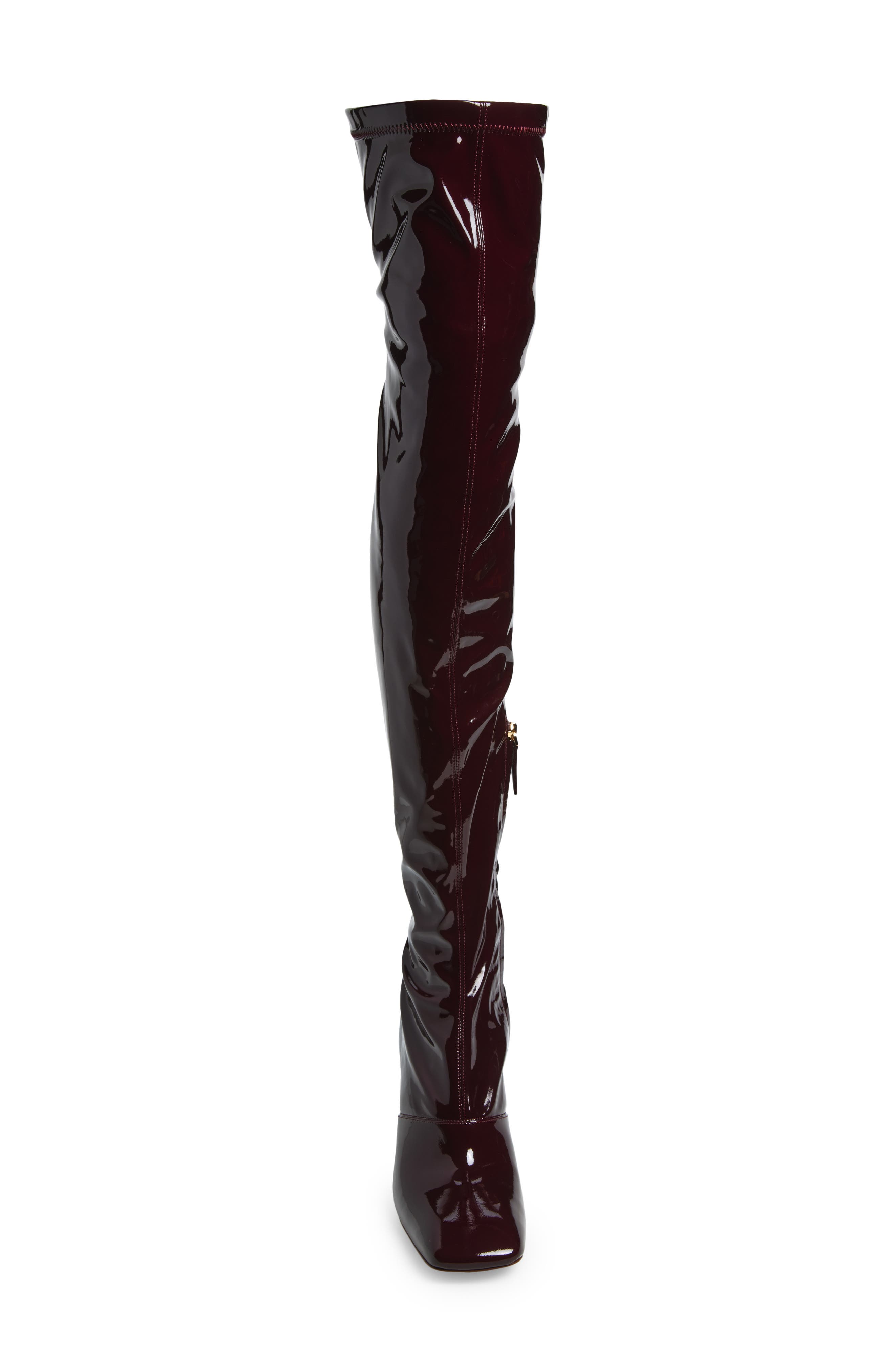Chloé Janis Over the Knee Patent Boot, Alternate, color, Obscure Red