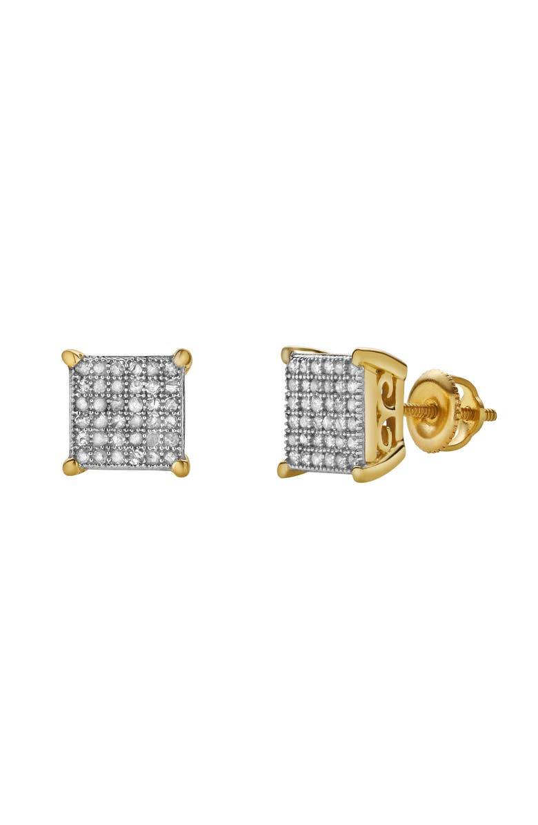 LuvMyJewelry Orlithea XL 10K Yellow Gold Cluster Diamond Unisex Earrings - 0.34 Cts, Alternate, color, 