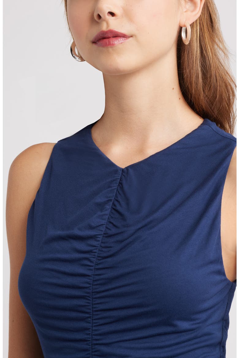 Ruched Sleeveless Maxi Dress, Alternate, color, NAVY IRIS