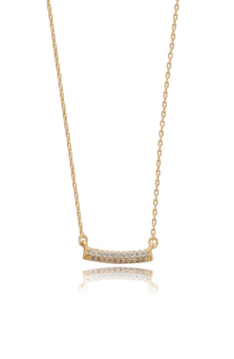 Cubic Zirconia Bar Pendant Necklace