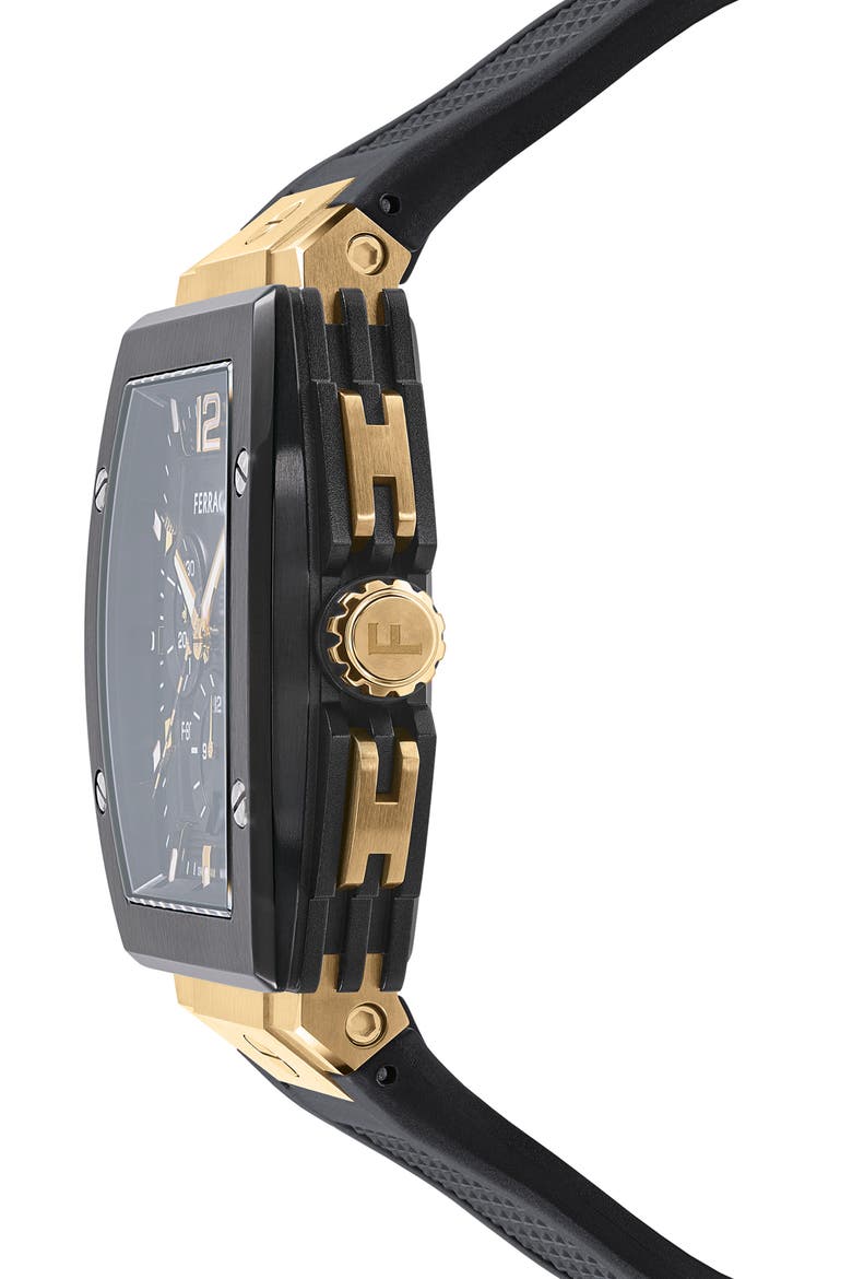 F-80 Tonneau Chronograph Silicone Strap Watch, 41.8mm, Alternate, color, TWO TONE