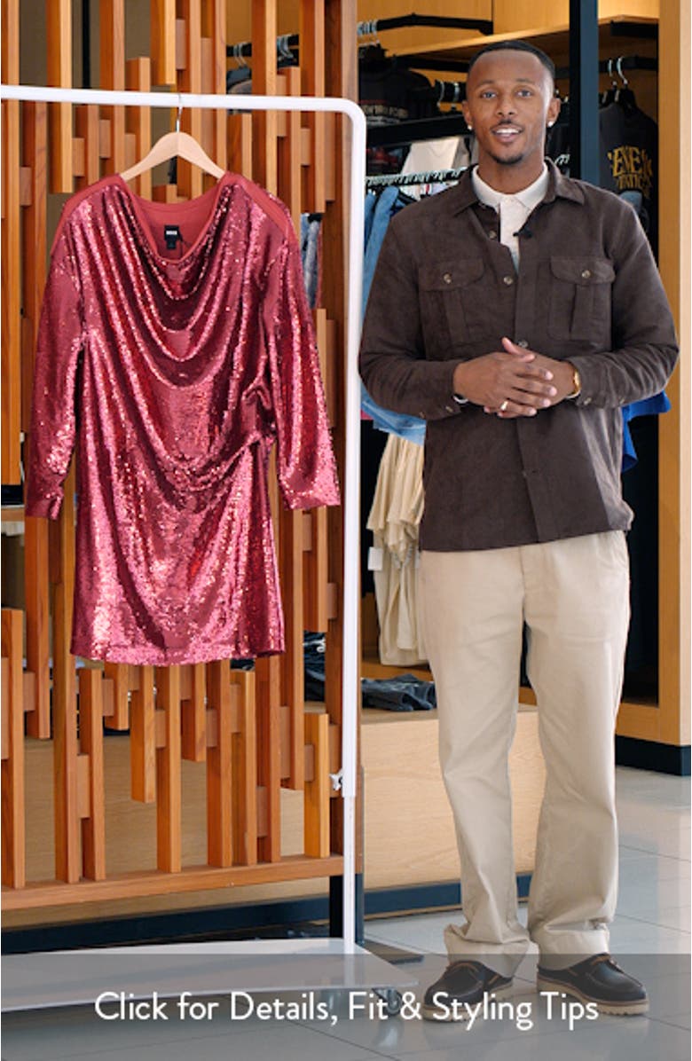 Ebiba Sequin Long Sleeve Dress, sales video thumbnail