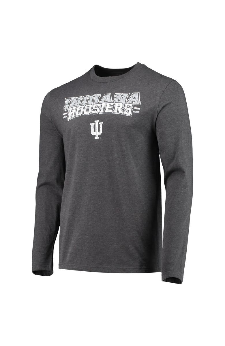CONCEPTS SPORT Men's Concepts Sport Crimson/Heathered Charcoal Indiana Hoosiers Meter Long Sleeve T-Shirt & Pants Sleep Set, Alternate, color,