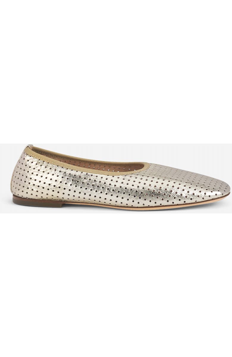 AGL Lucy Perforated Ballet Flat, Main, color, Platinum Leather