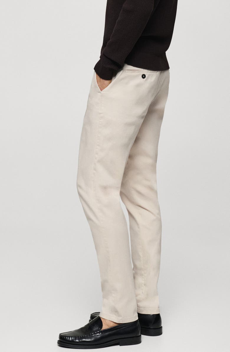 MANGO Serge Slim Fit Chino Pants, Alternate, color, Ecru