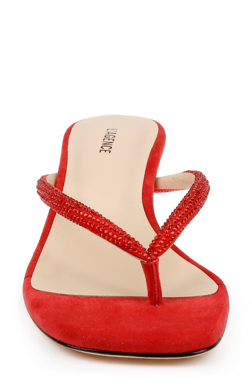 L Agence Hortense Sandal In Red Suede