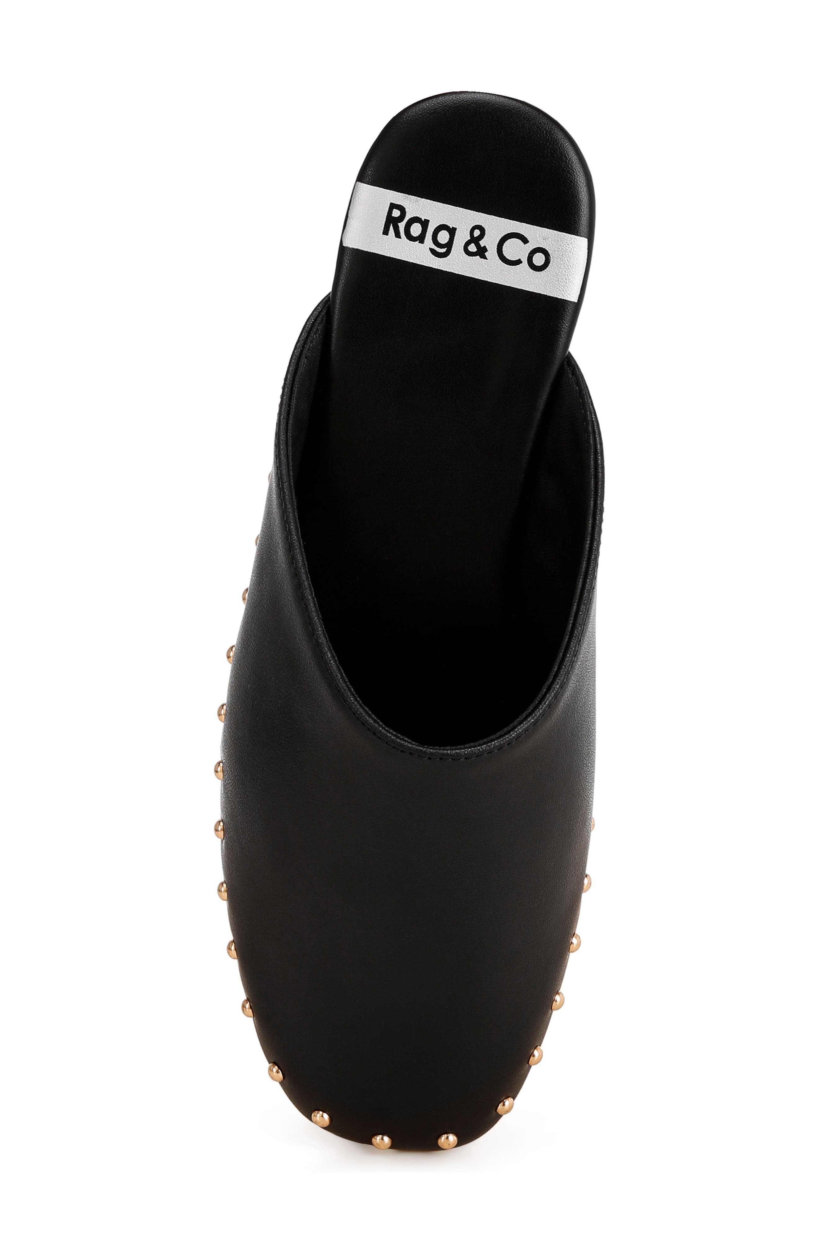 Mackey Studded Leather Mule, Alternate, color, BLACK