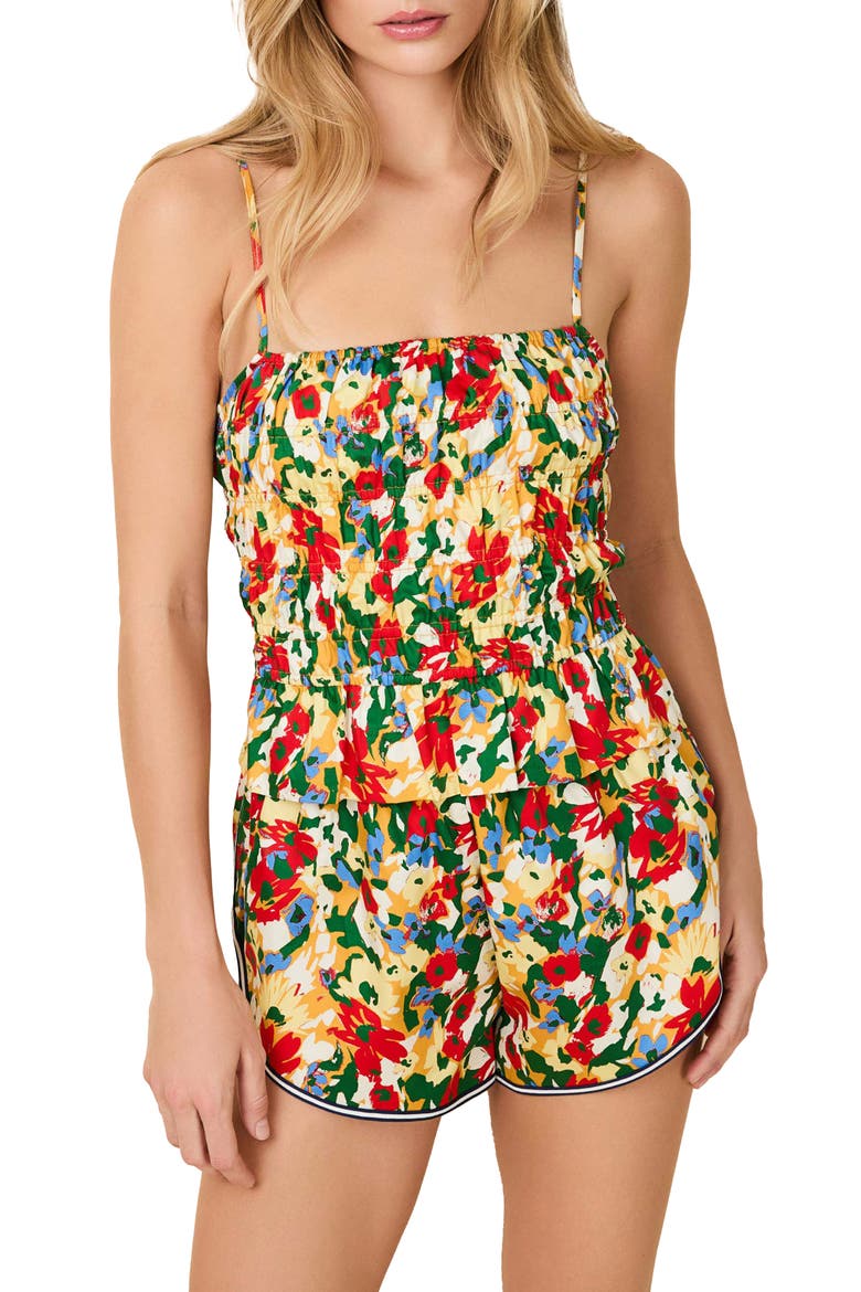 The Delta Floral Strappy Back Cotton Camisole, Main, color, PICASSO FLORAL
