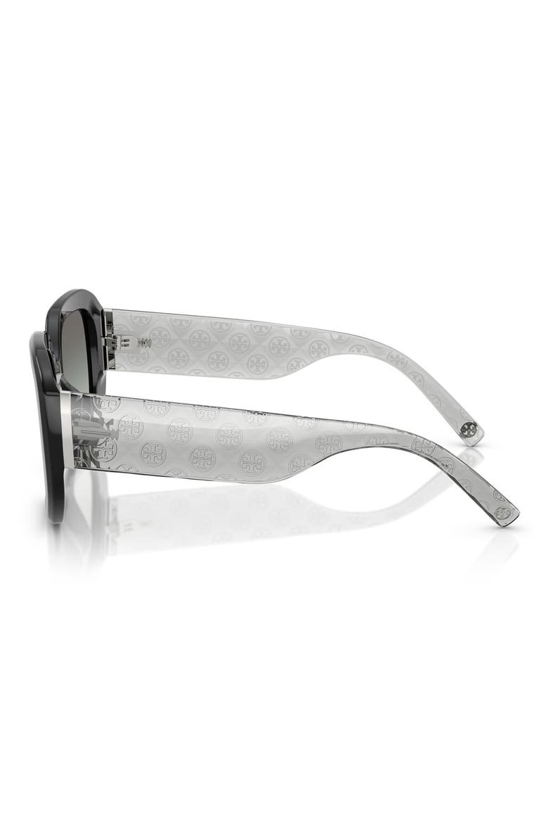 54mm Irregular Sunglasses, Alternate, color, BLACK / GREY