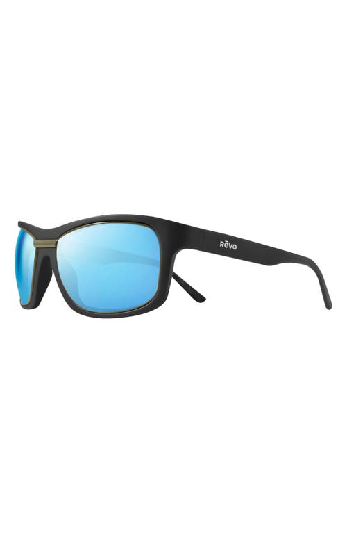 Revo Genesis 57mm Polarized Rectangular Sunglasses In Matte Blue