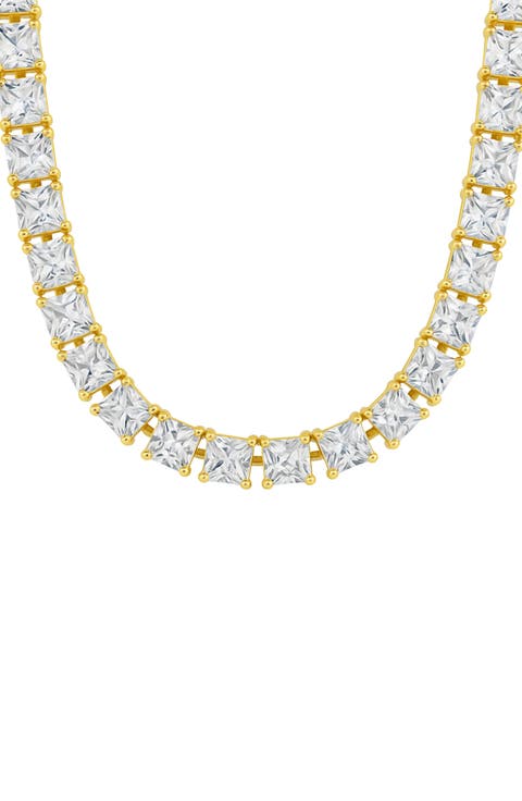 Marisol Princess Cut Cubic Zirconia Tennis Necklace
