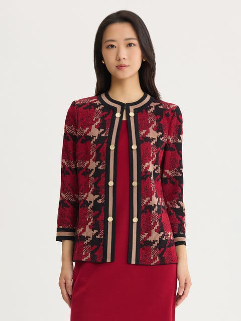 Heritage Houndstooth Knit Jacket