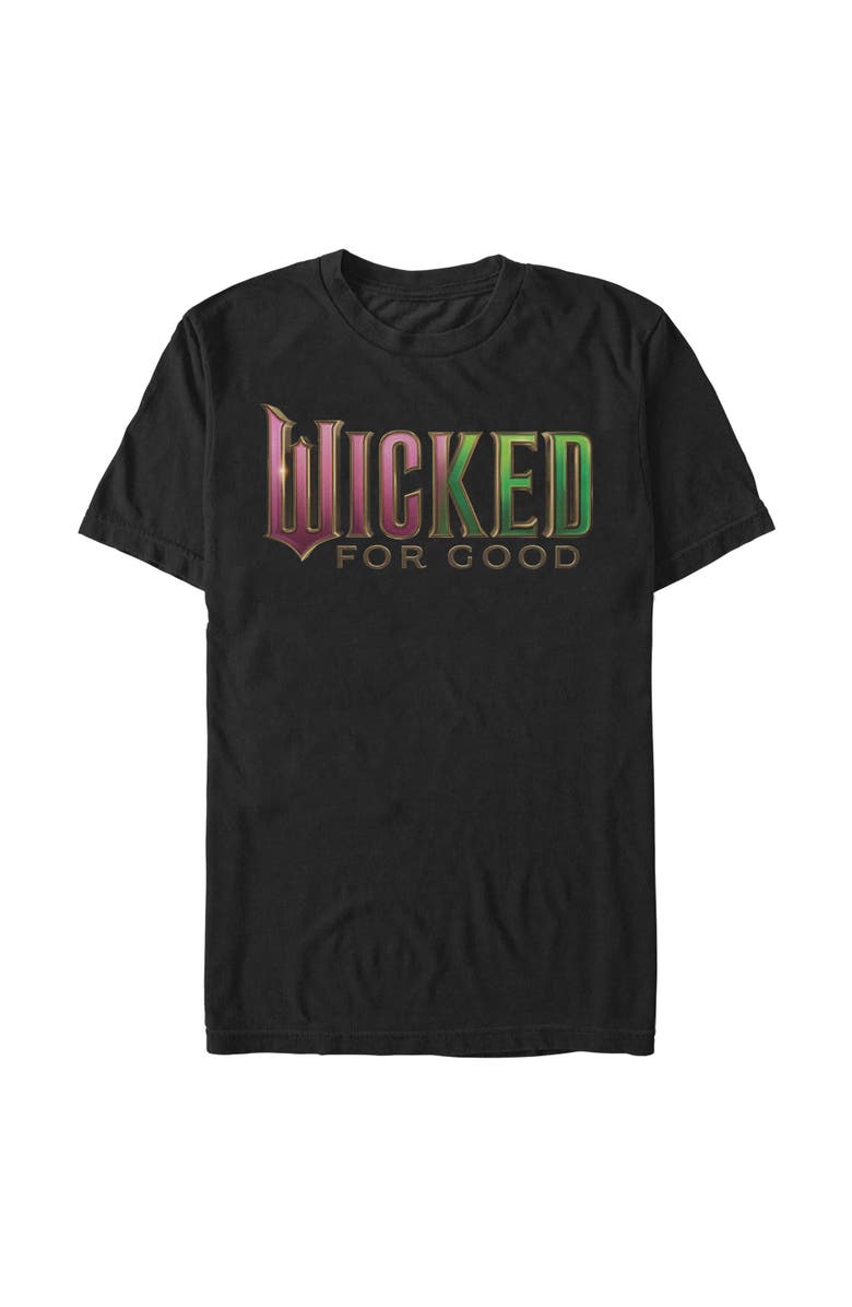 Wicked: For Good Men's Wicked For Good Official Pink and Green Logo  Graphic T-Shirt, Main, color, Black