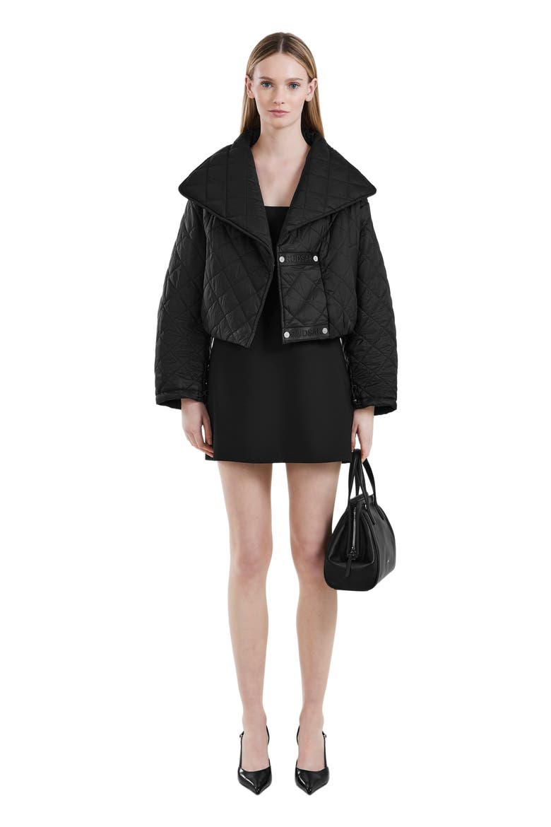 KALEE WOMEN'S QUILTED SHORT COAT, Alternate, color, Black