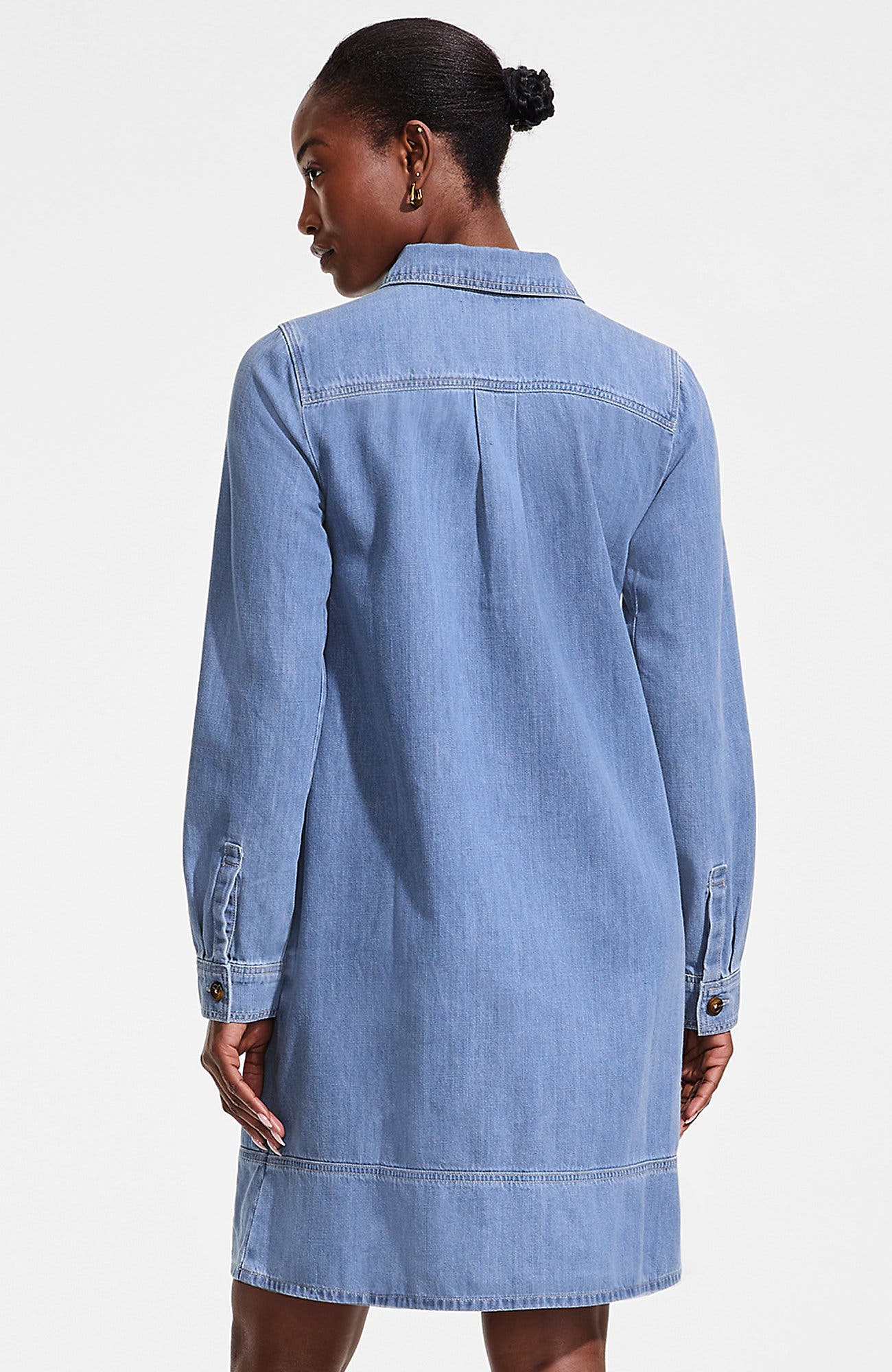 Light Weight Denim Popover At the Knee Dress - image 2