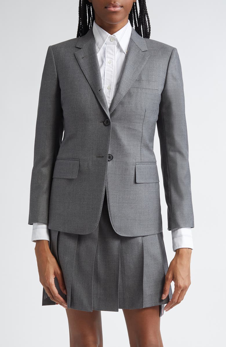 Thom Browne Fit 1 Wool Twill Blazer, Main, color, Medium Grey