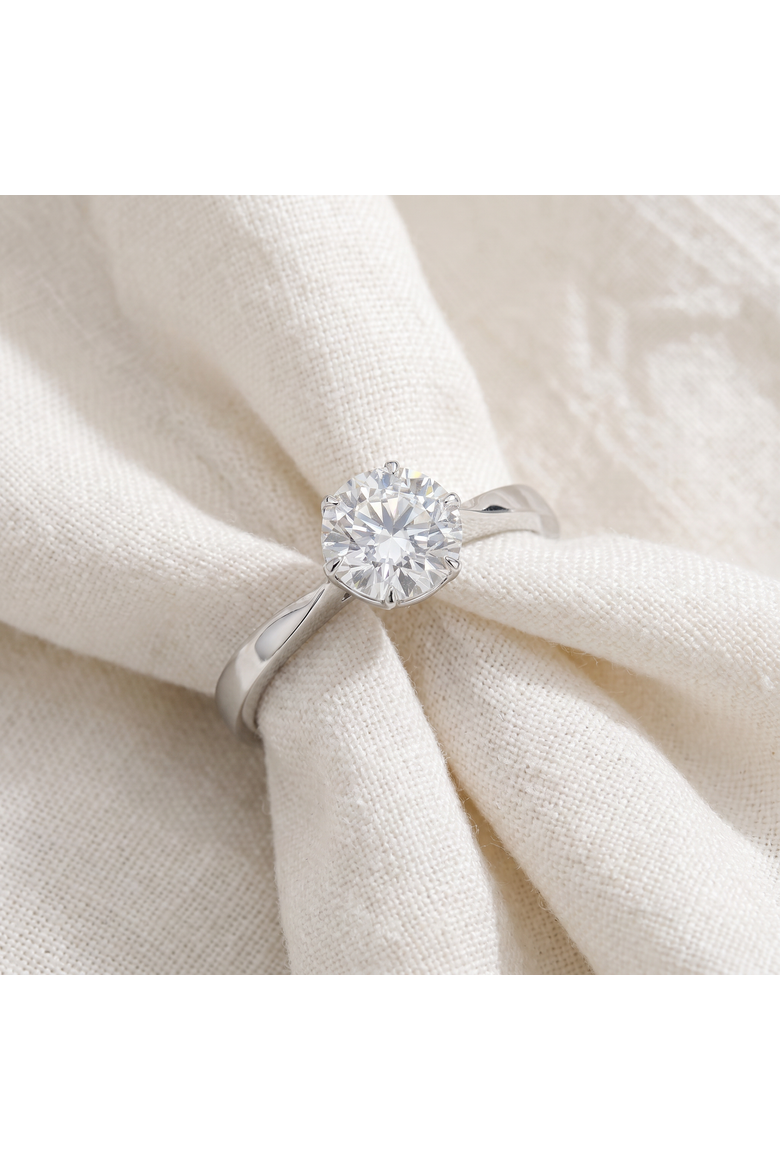 1 1/2Ct Solitaire Lab Grown Round Diamond Engagement Ring, Alternate, color, 14k White Gold