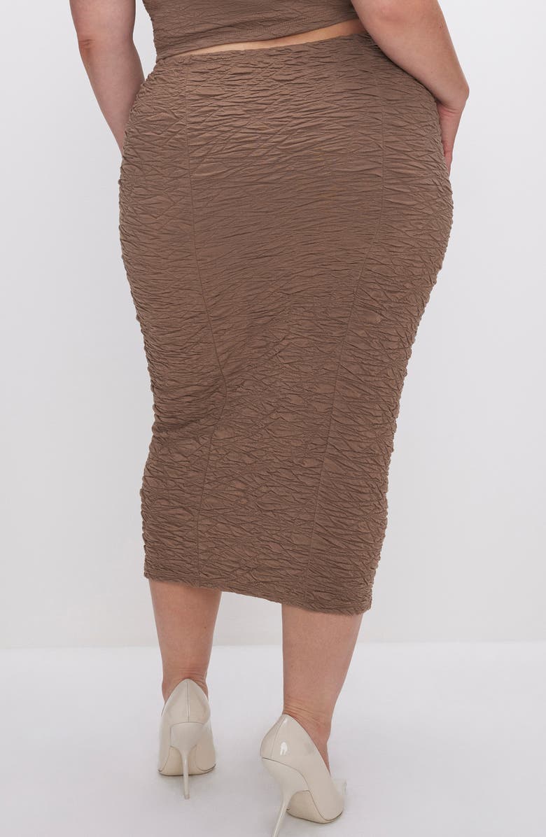 Good American Textured Midi Skirt, Alternate, color, Putty001