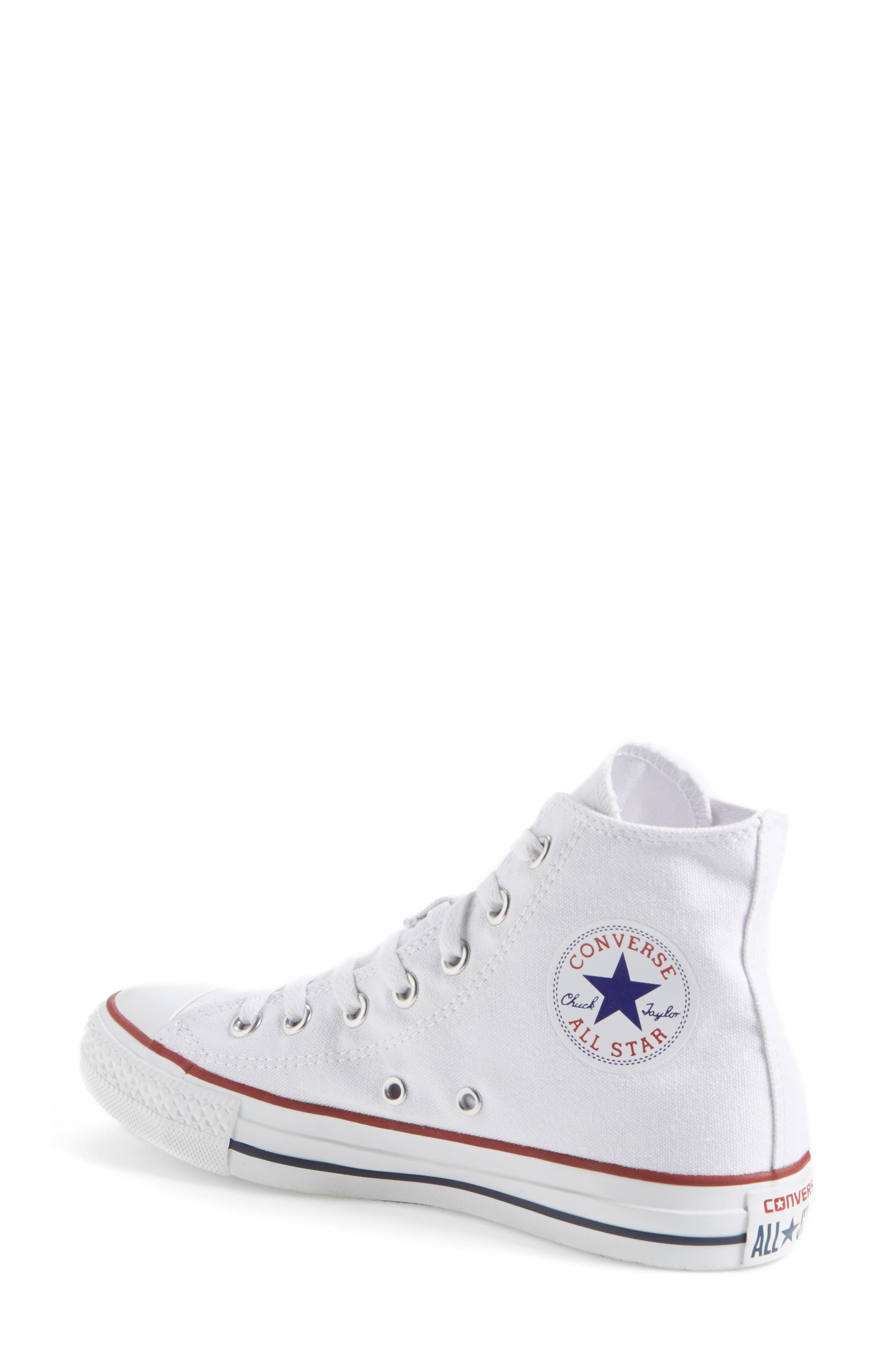Converse Chuck Taylor<sup>®</sup> All Star<sup>®</sup> High Top Sneaker, Alternate, color, Optic White