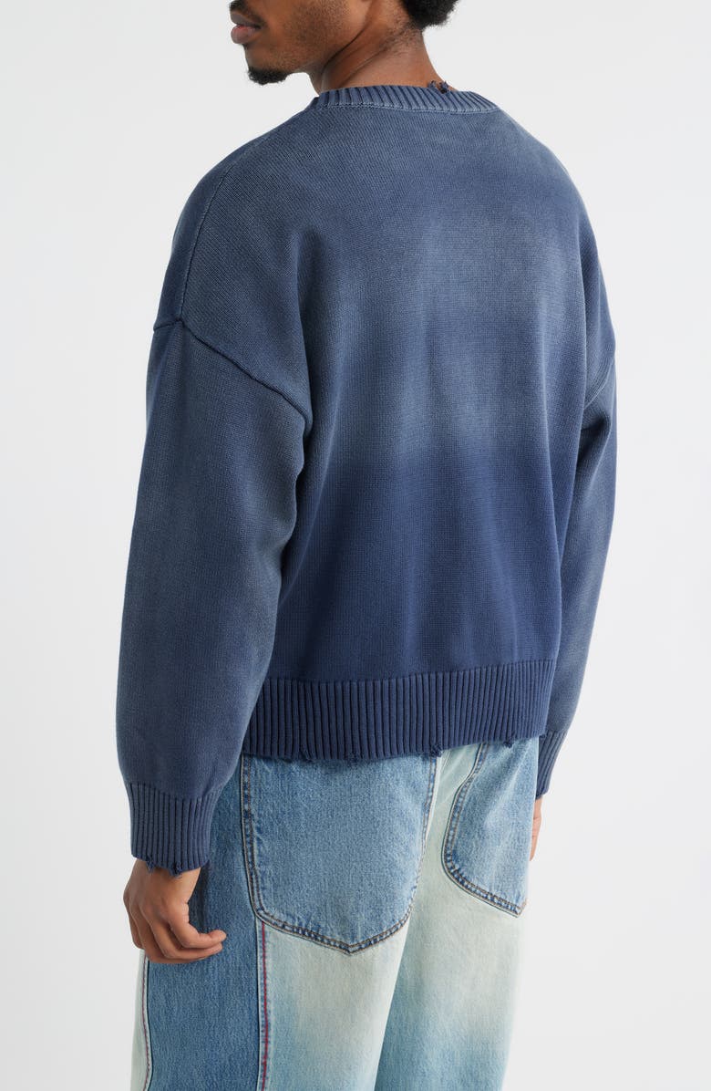 Elwood 4th Year Distressed Cardigan, Alternate, color, Midnight