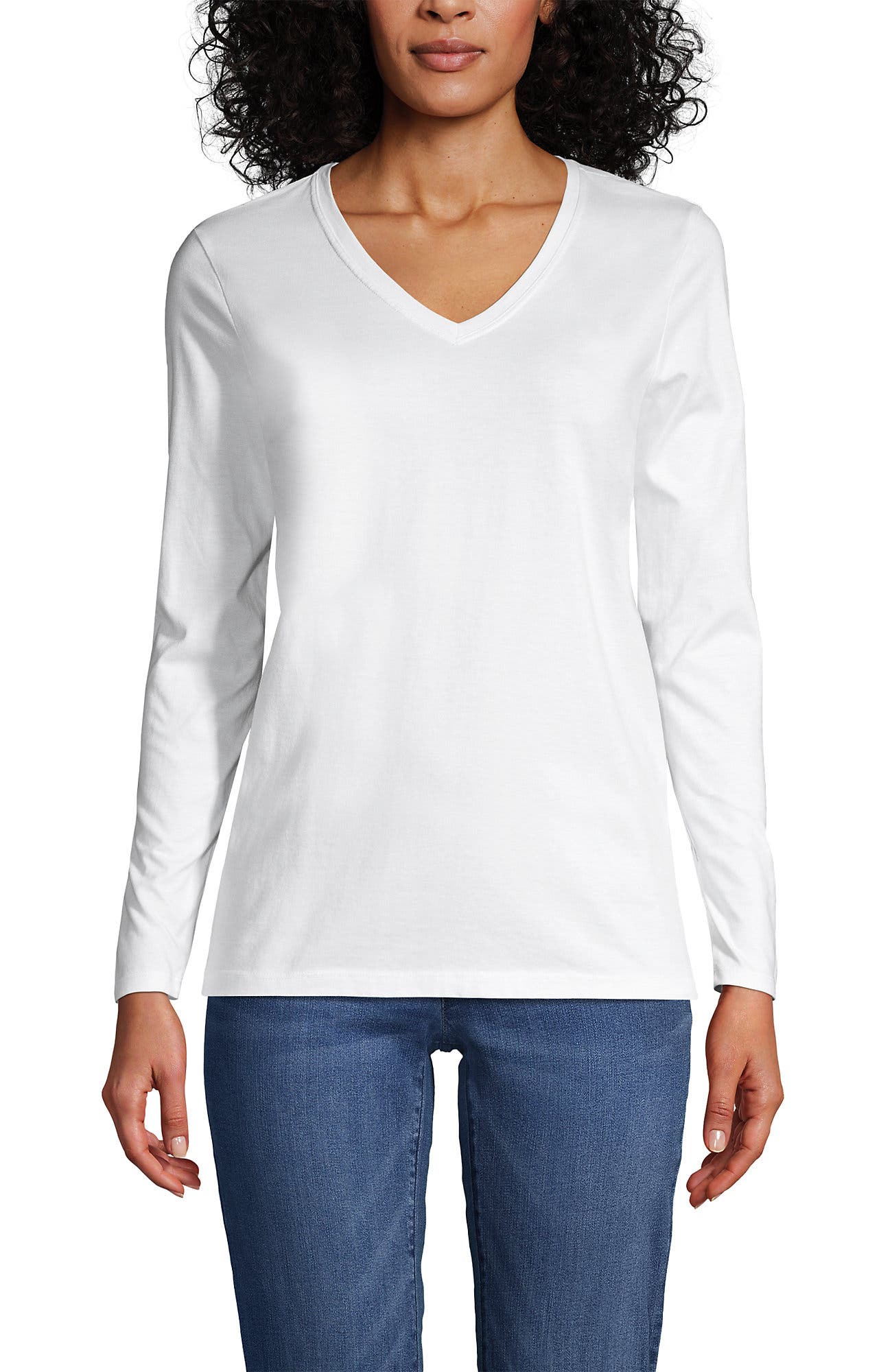 Supima Cotton Long Sleeve V-Neck T-Shirt - image 5