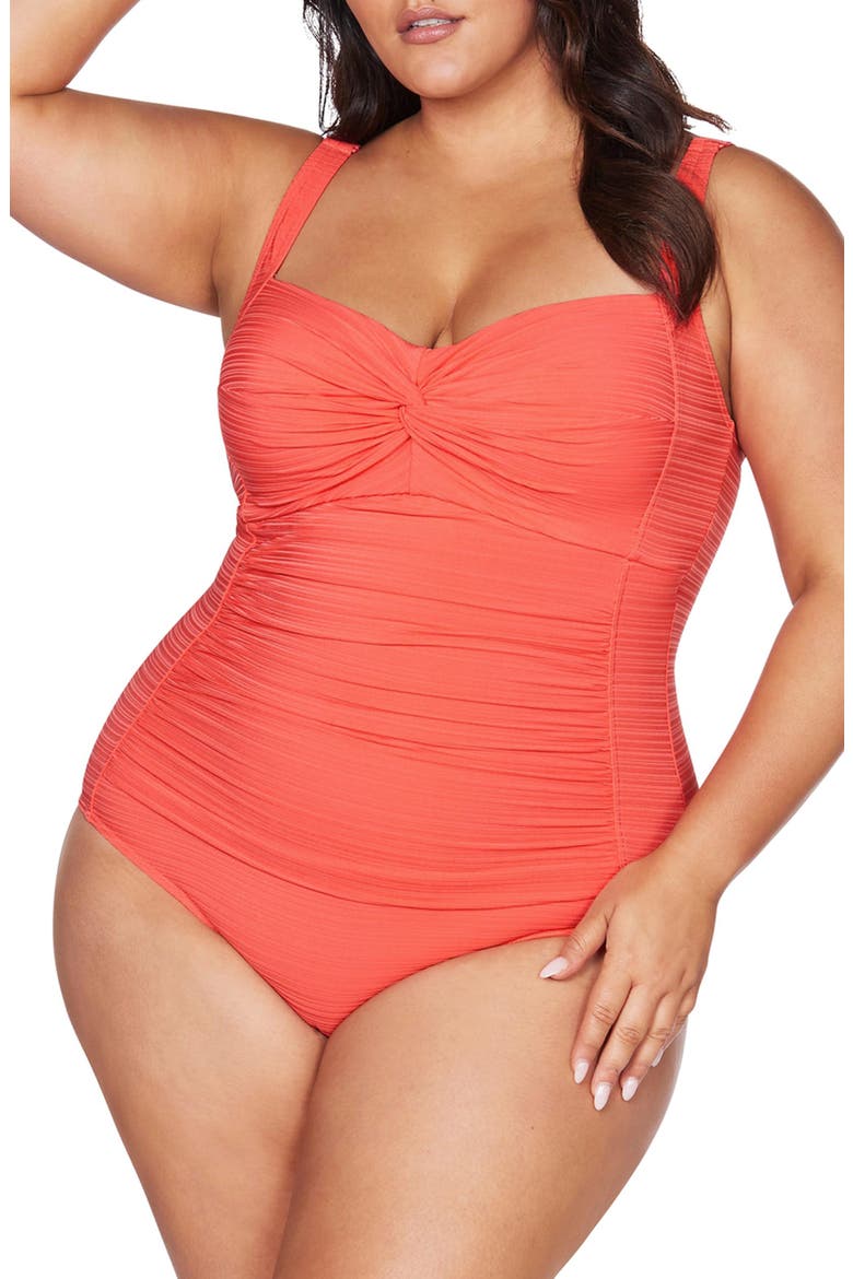 Aria Botticelli C-, D- & DD-Cup One-Piece Swimsuit, Main, color, CORAL