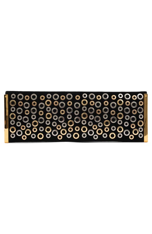 Jeffrey Campbell Suede Clutch In Black-silverold