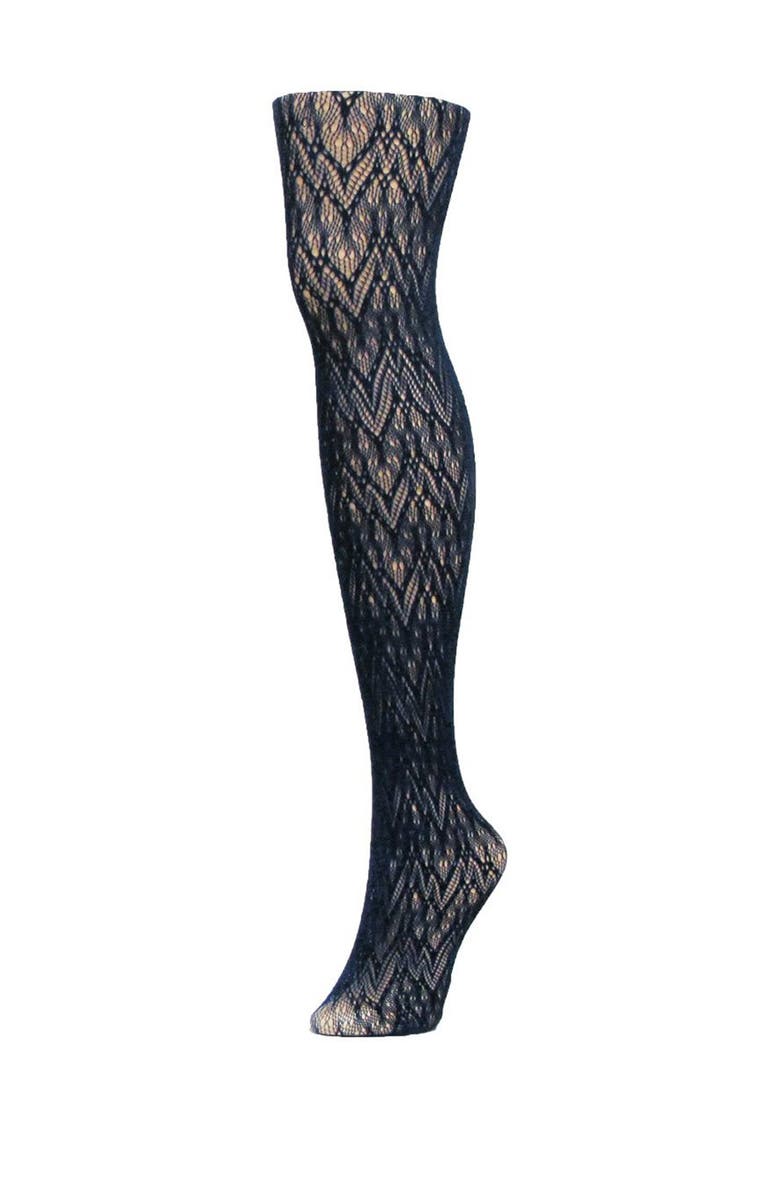MeMoi Glacier Two-Tone Net Tights, Main, color, 