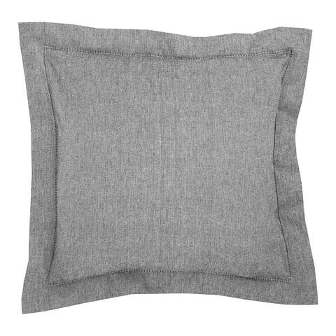Signature Hemstitch Cotton Chambray Accent Throw Pillow 20" x 20"