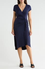 WEST K Ruched Wrap Midi Dress