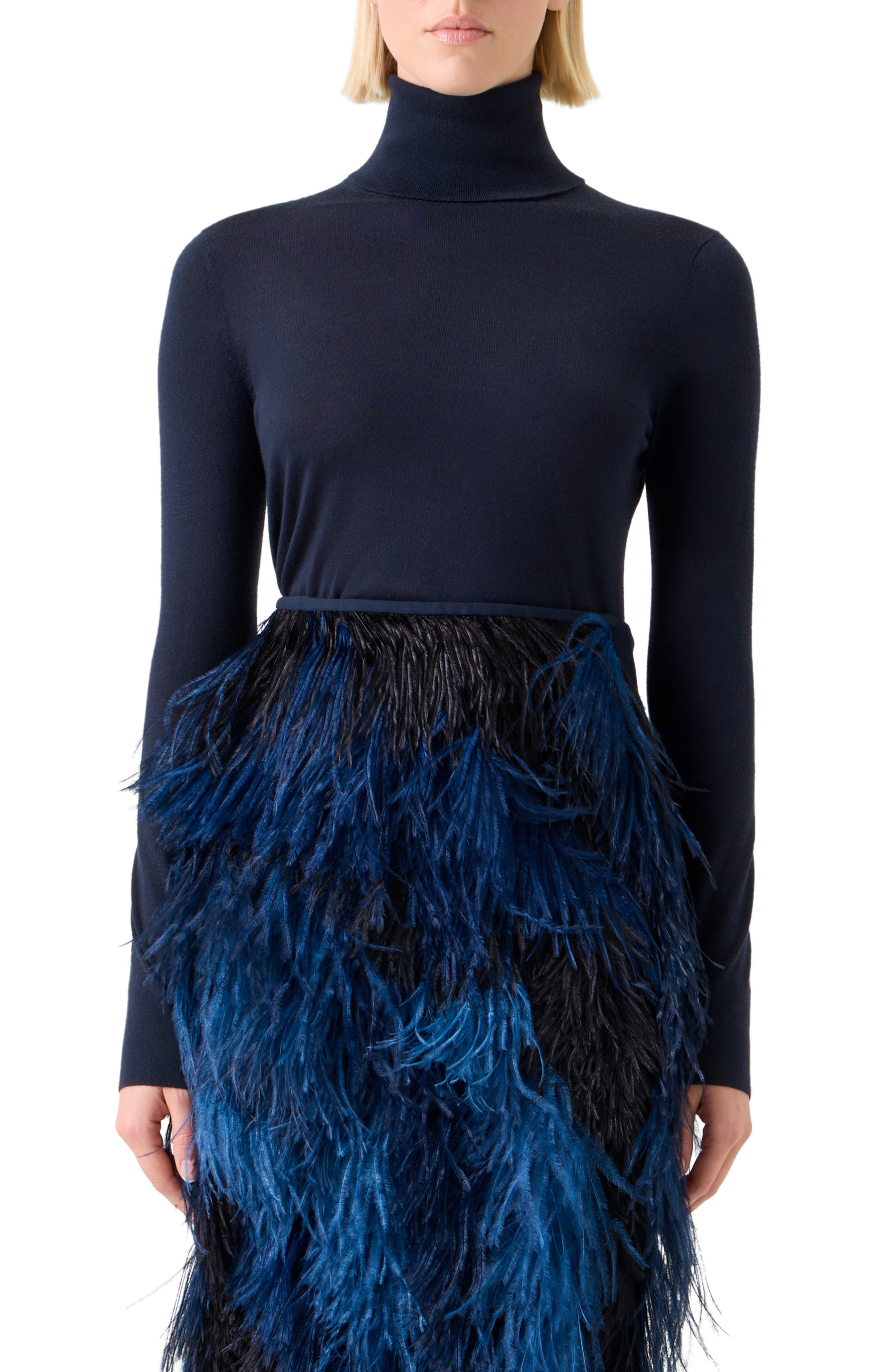 Fine Gauge Cashmere & Silk Turtleneck Sweater - image 3
