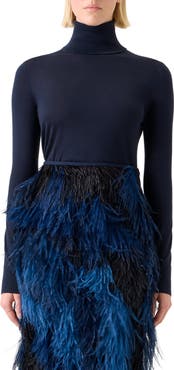 Akris Fine Gauge Cashmere & Silk Turtleneck Sweater