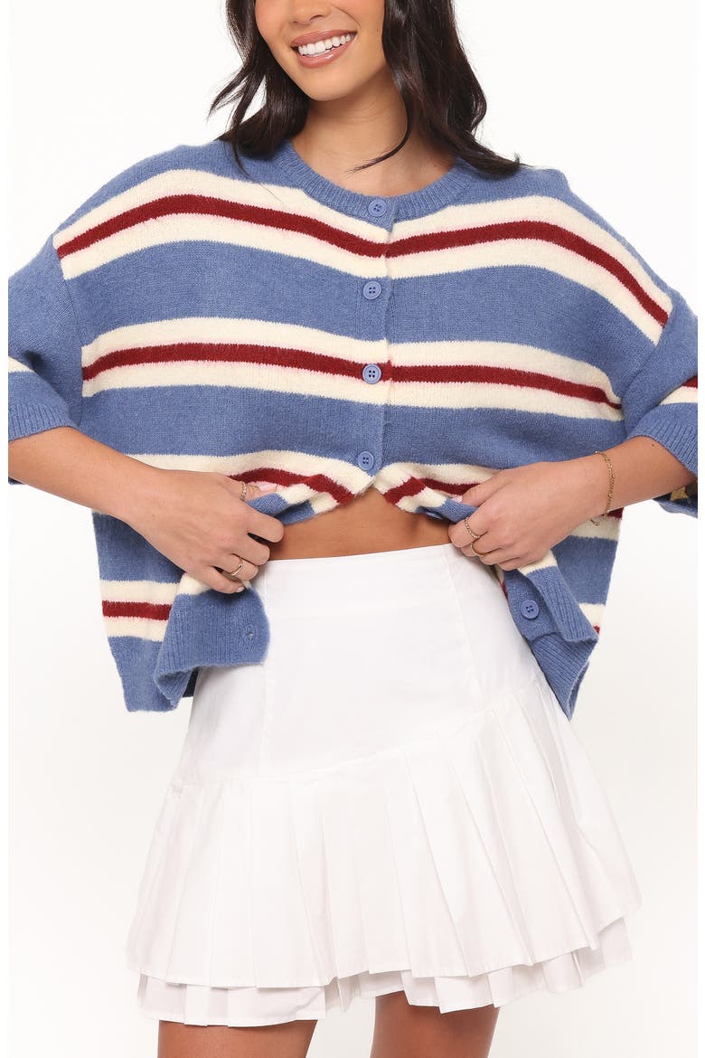 Lilith Stripe Button-Up Sweater, Alternate, color, BLUE STRIPE