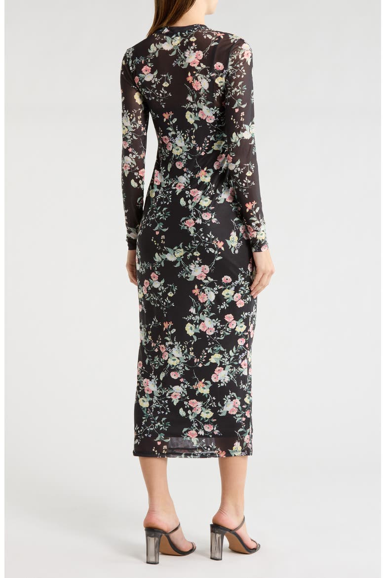 Brandi Floral Long Sleeve Dress, Alternate, color, NOIR BLOOMS