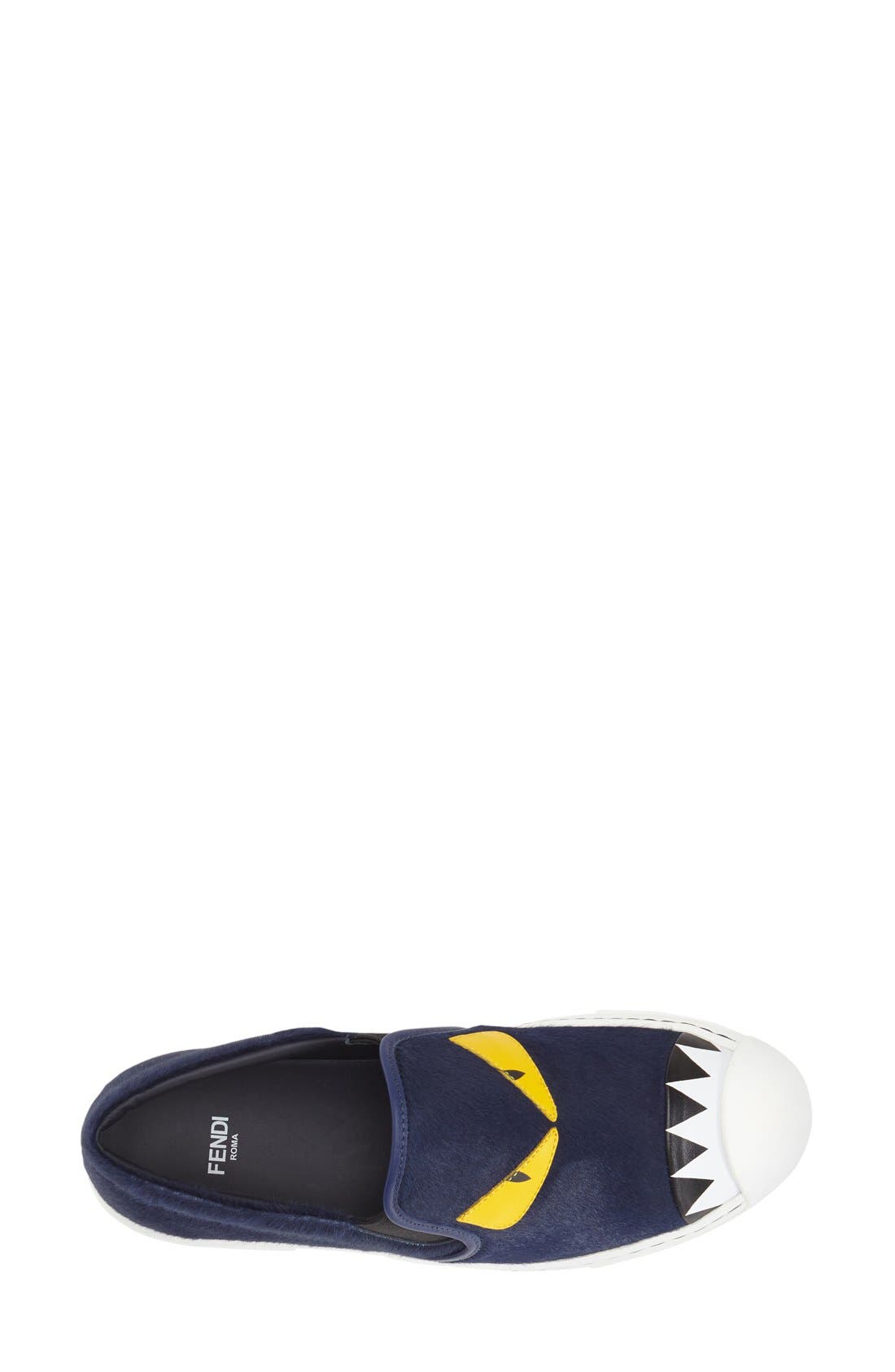 Monster Sneaker, Alternate, color, BLUE LEATHER