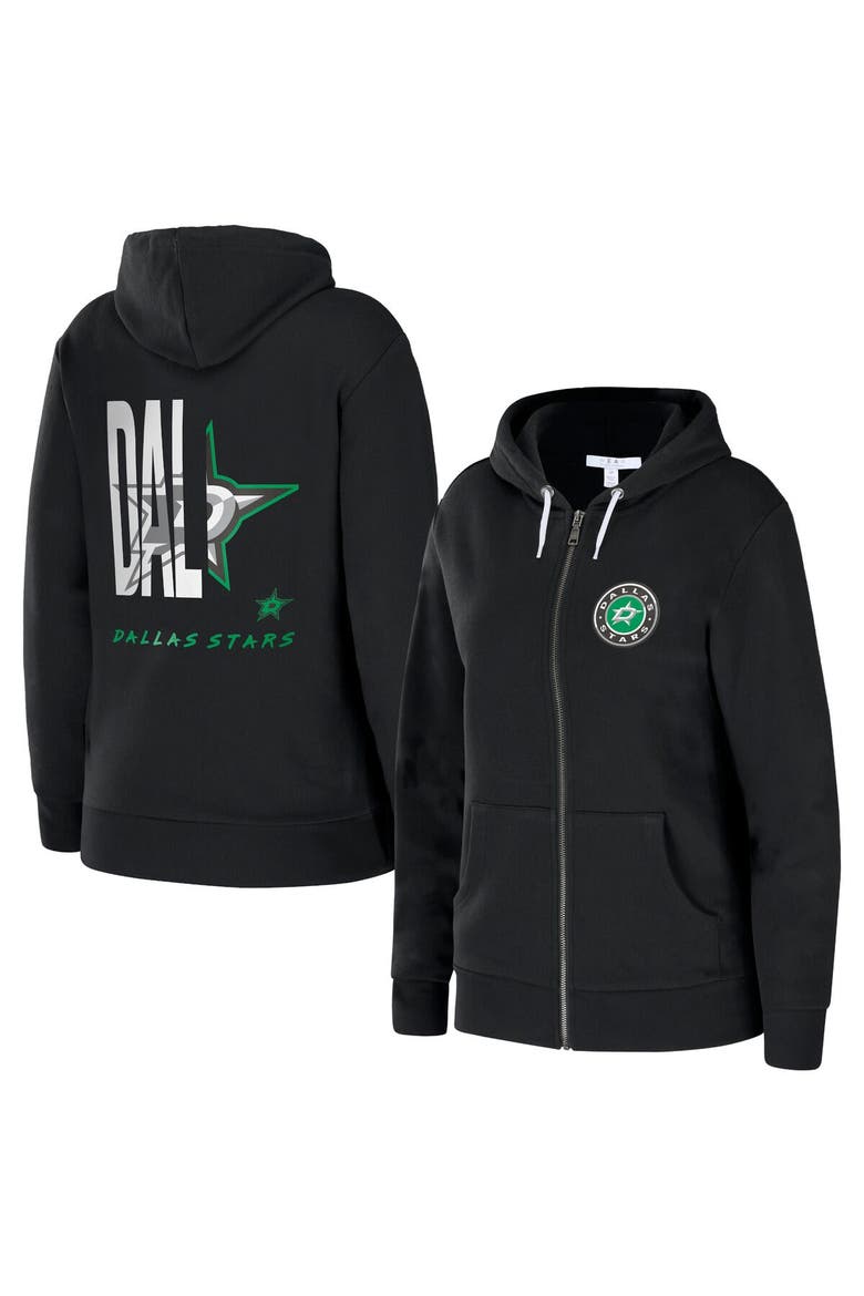 Women's WEAR by Erin Andrews Black Dallas Stars Sponge Full-Zip Hoodie, Main, color, Black
