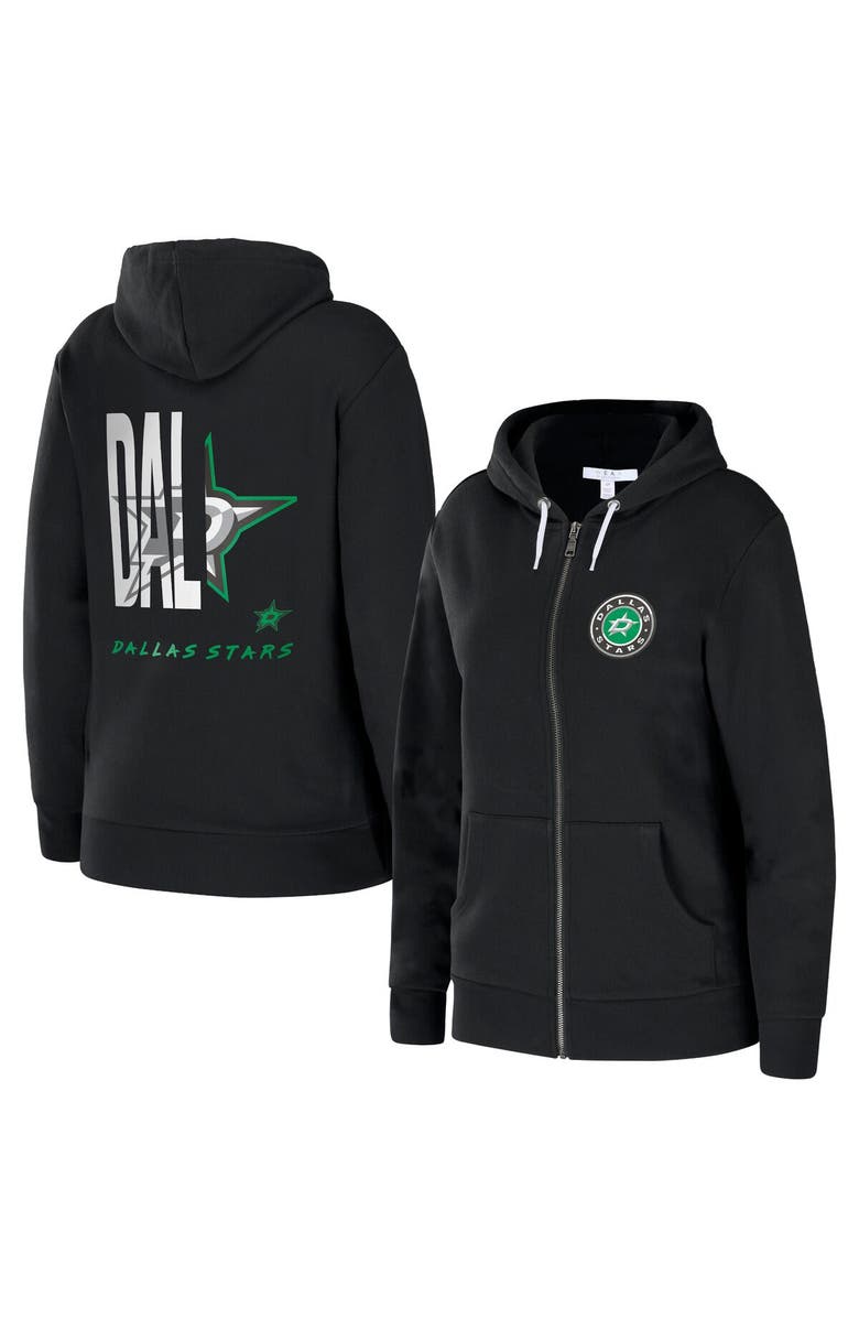 WEAR by Erin Andrews Women's WEAR by Erin Andrews Black Dallas Stars Sponge Full-Zip Hoodie, Main, color, 