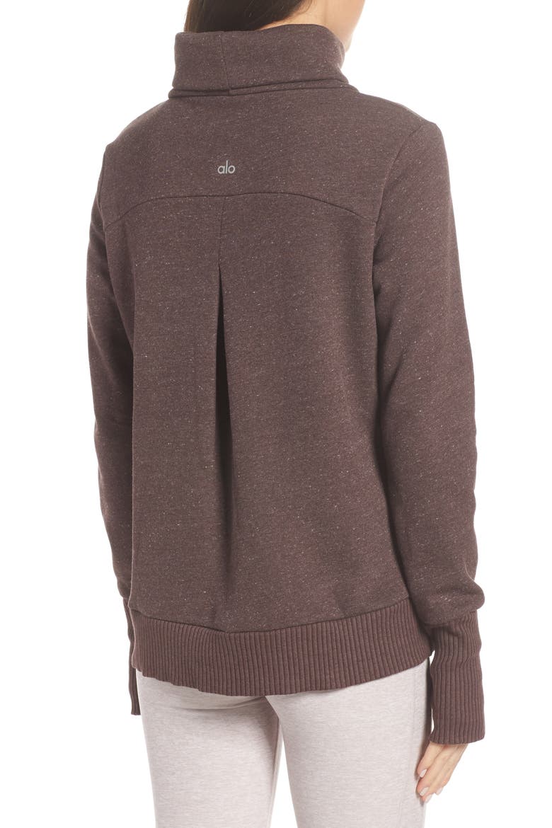 Haze Funnel Neck Sweatshirt, Alternate, color, RAISIN HEATHER