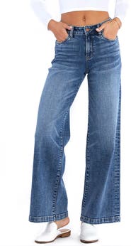HINT OF BLU Mighty High Waist Wide Leg Jeans | Nordstrom