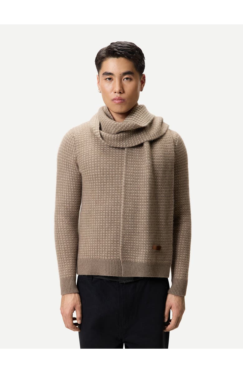 Gobi Cashmere Cashmere Waffle Knit Scarf, Alternate, color, Taupe