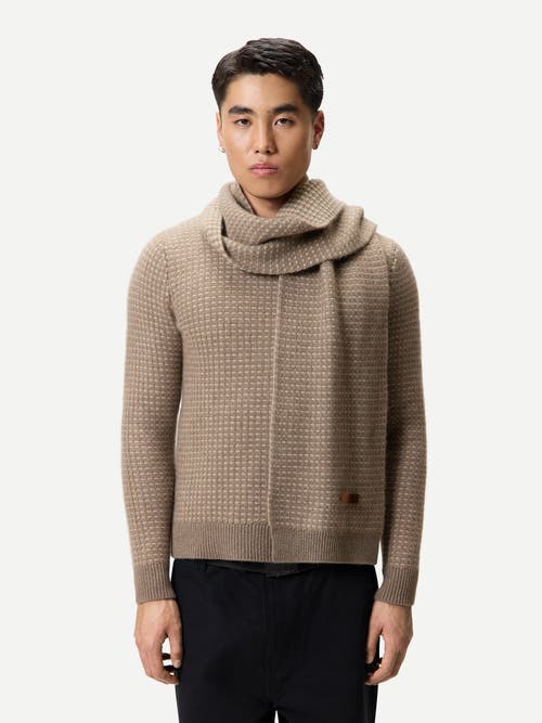 Gobi Cashmere Cashmere Waffle Knit Scarf In Brown